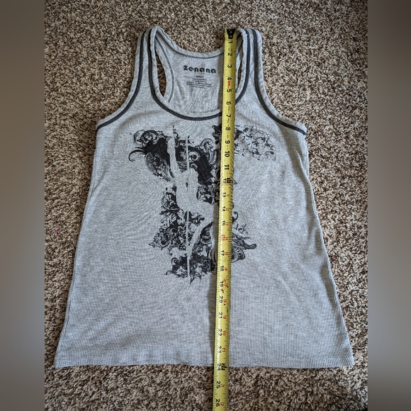 ❤️ Pole Dance Fitness Tank Top in Grey & Black by Zenana - Picture 13 of 14